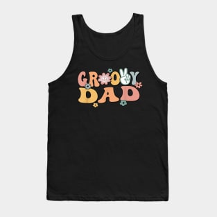 Groovy Dad Retro Father Matching Family 1st Birthday Party Tank Top